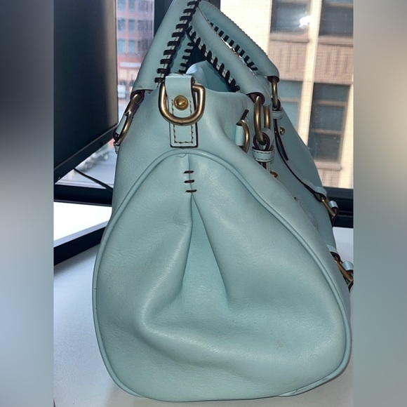 Dooney & Bourke Florentine Large Satchel Leather Pale Blue - Picture 4 of 13